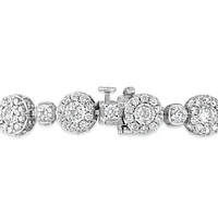 10K White Gold 10.00CTW Diamond Link Bracelet