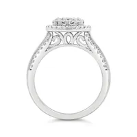 10K White Gold 1.50CTW Diamond Bridal Three Piece Set