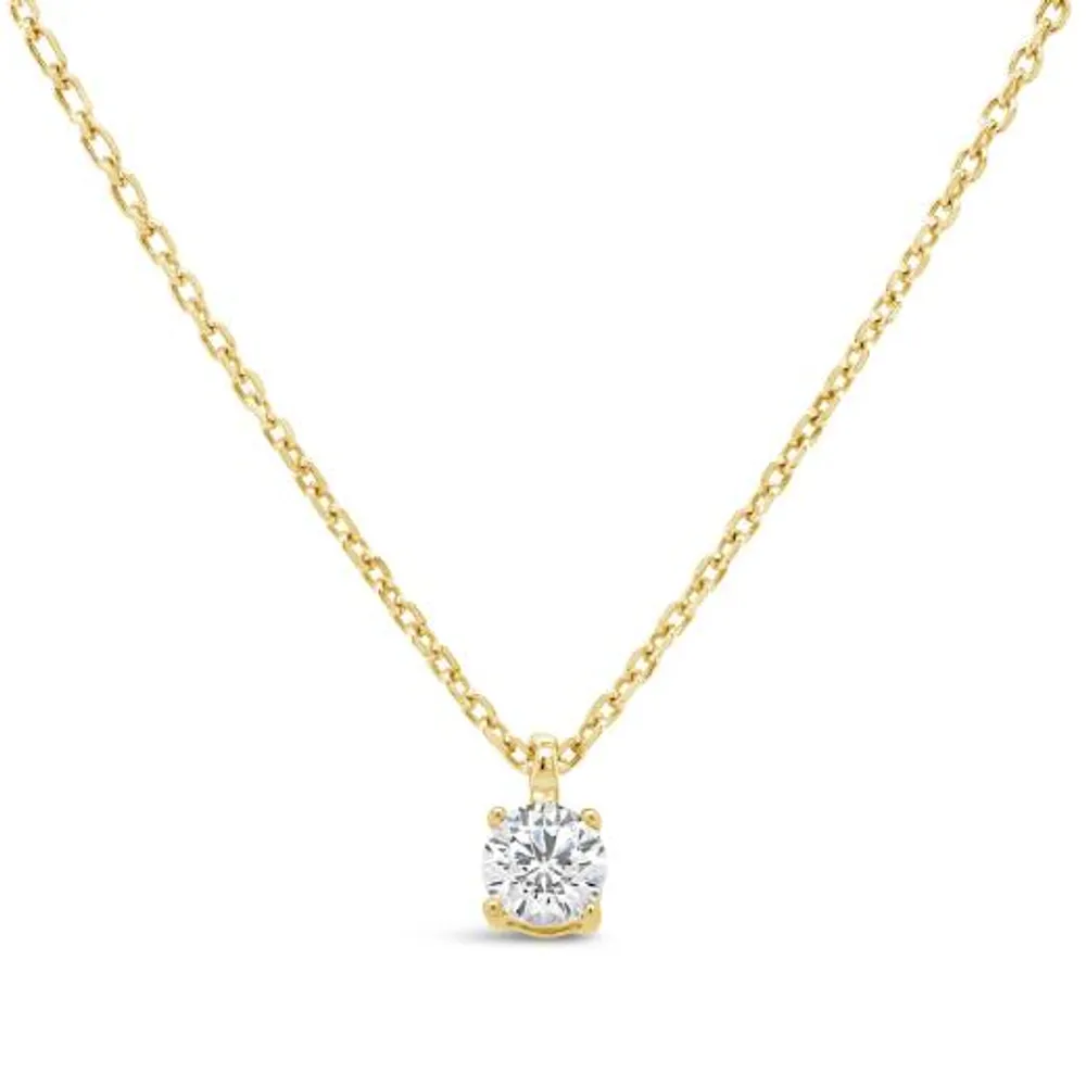 New Brilliance 10K Yellow Gold Lab Grown 0.25CT Diamond Solitaire Pendant