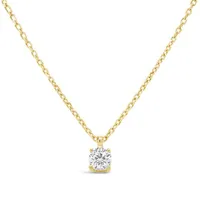 New Brilliance 10K Yellow Gold Lab Grown 0.25CT Diamond Solitaire Pendant