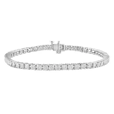 14K White Gold Lab Grown 6.00CTW Diamond Tennis Bracelet
