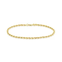 10K Yellow and White Gold 7.5" Diamond Cut Rope Chain