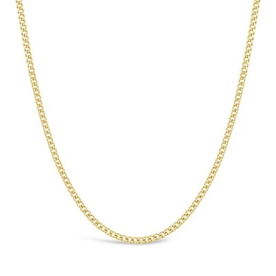 10K Yellow Gold 20" 2.1mm Semi-Solid Miami Cuban Chain