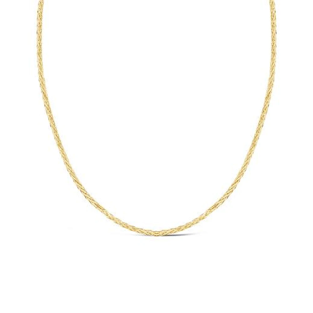 10K Yellow Gold 20" 1.5mm Adjustable Wheat Chain