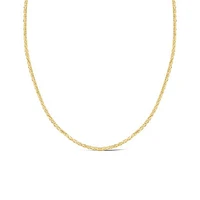 10K Yellow Gold 20" 1.5mm Adjustable Wheat Chain