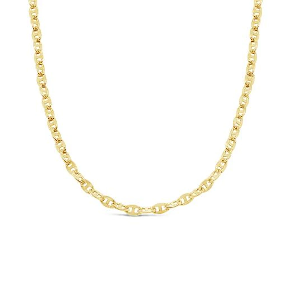 10K Yellow Gold 18" 2.60mm Semi Solid Concave Anchor Chain