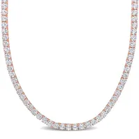 Julianna B Rose Plated Sterling Silver Created White Sapphire 17" Necklace