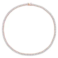 Julianna B Rose Plated Sterling Silver Created White Sapphire 17" Necklace