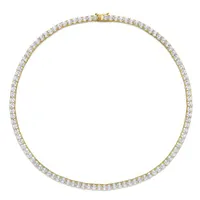 Julianna B Yellow Plated Sterling Silver Created White Sapphire 17" Necklace