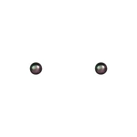 Sterling Silver 4-5mm Black Freshwater Pearl Stud Earrings