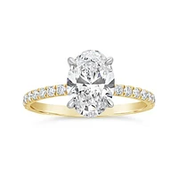 New Brilliance 14K Yellow Gold Lab Grown 2.40CTW Oval Diamond Ring