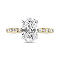 New Brilliance 14K Yellow Gold Lab Grown 2.40CTW Oval Diamond Ring