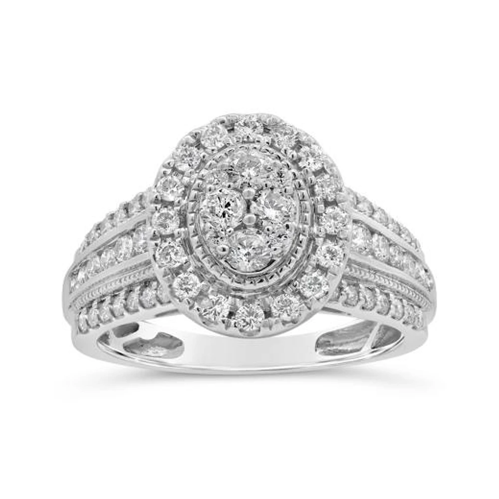 New Brilliance 10K White Gold Lab Grown 1.00CTW Diamond Fashion Ring