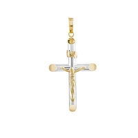 14K Yellow and White Gold Cross (Chain Not Included)