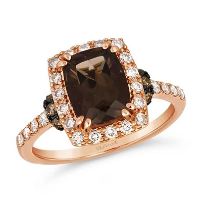 Le Vian 14K Strawberry Gold Chocolate Quartz Diamond Ring