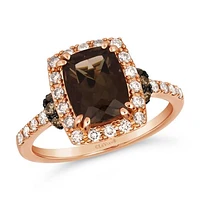 Le Vian 14K Strawberry Gold Chocolate Quartz Diamond Ring