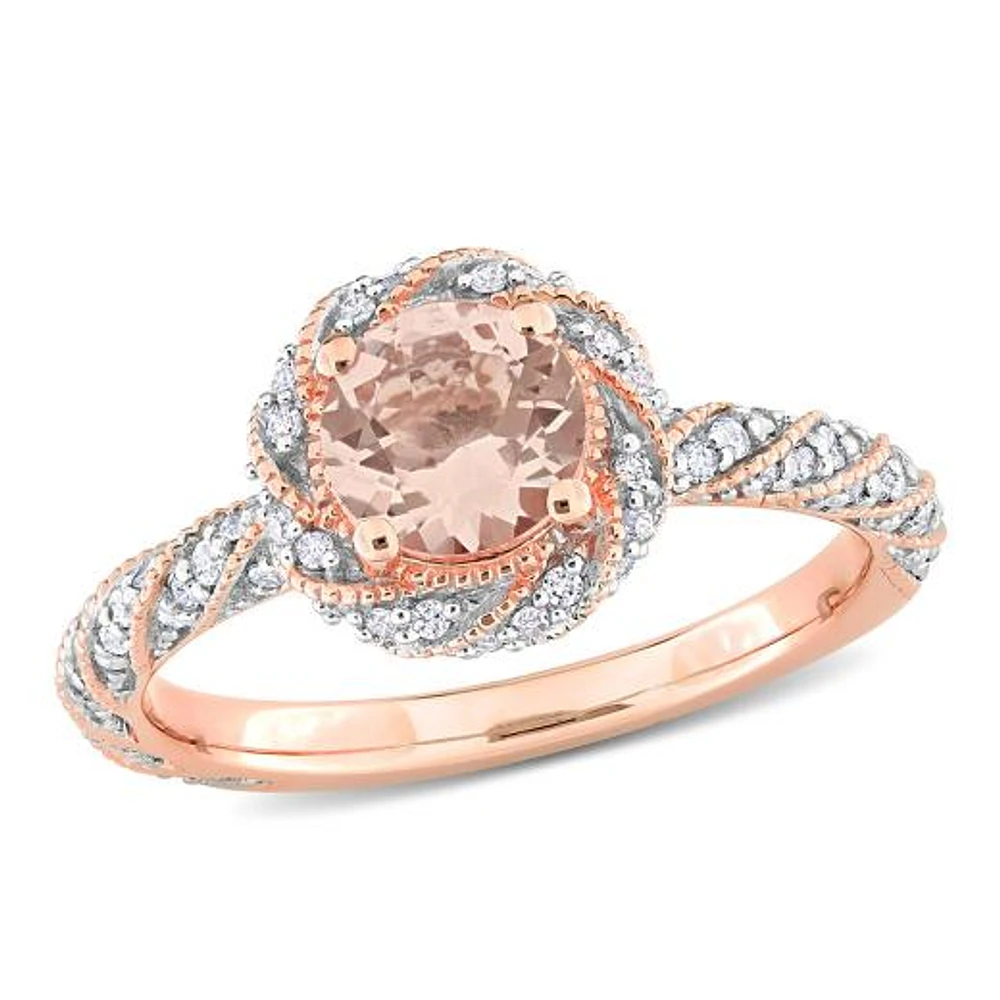 Julianna B 14K Rose Gold Morganite and Diamond Ring