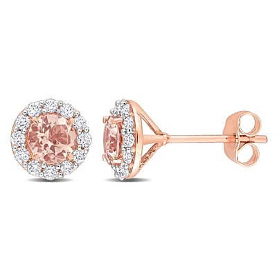 Julianna B 10K Rose Gold Morganite and Diamond Earrings