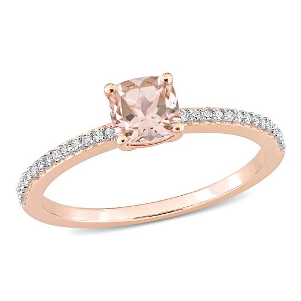 Julianna B 10K Rose Gold Morganite and Diamond Ring