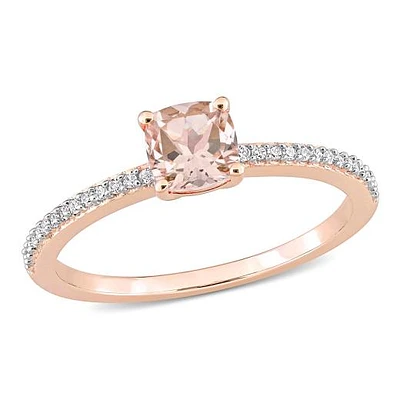 Julianna B 10K Rose Gold Morganite and Diamond Ring