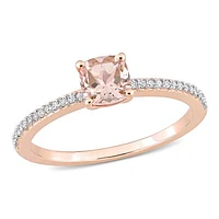 Julianna B 10K Rose Gold Morganite and Diamond Ring