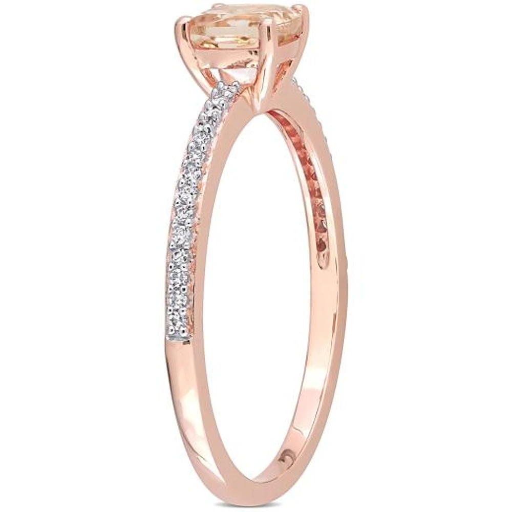 Julianna B 10K Rose Gold Morganite and Diamond Ring