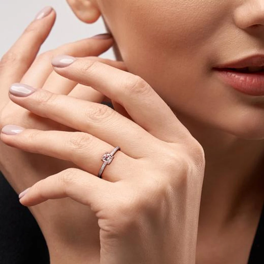 Julianna B 10K Rose Gold Morganite and Diamond Ring