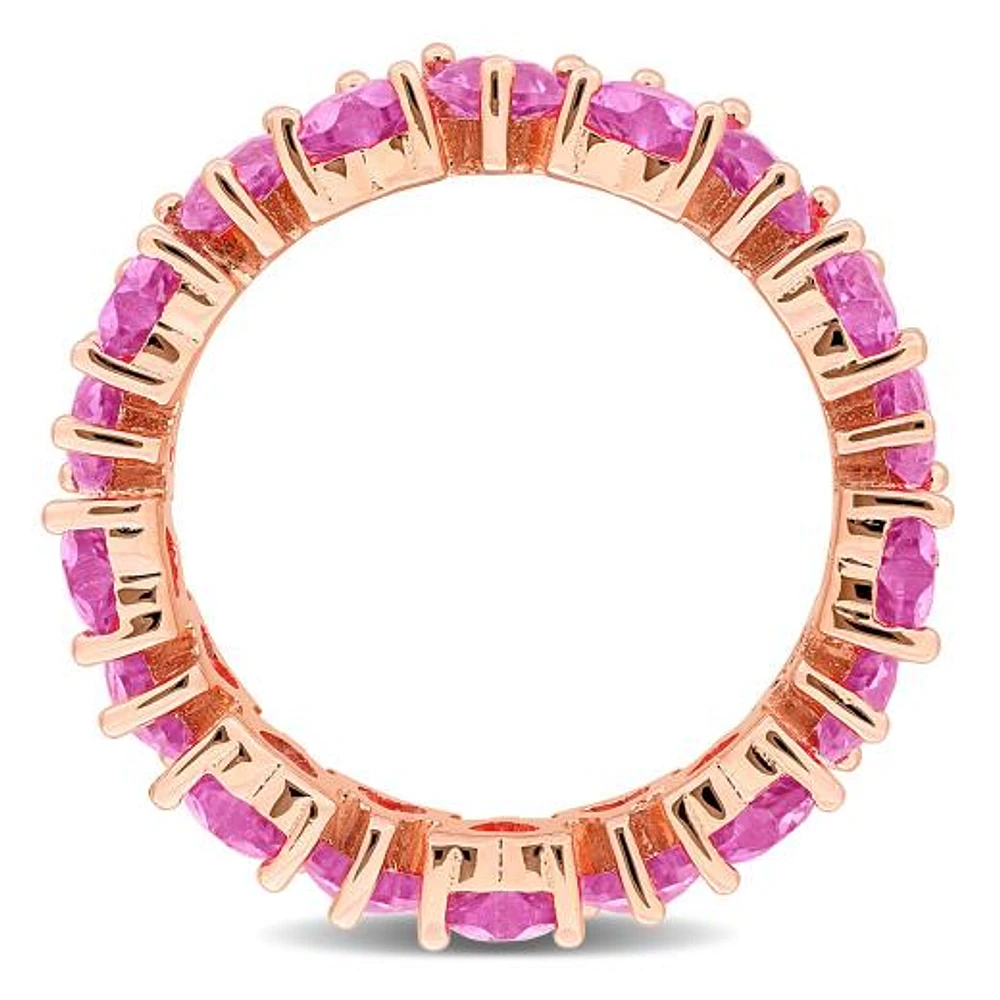 Julianna B Rose Plated Sterling Silver Created Pink Sapphire Ring