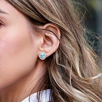 Julianna B Sterling Silver Sky Blue Topaz and White Topaz Earrings