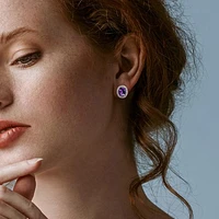 Julianna B Sterling Silver Amethyst and White Topaz Earrings