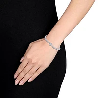 Julianna B Sterling Silver Created White Sapphire Heart Bracelet 8