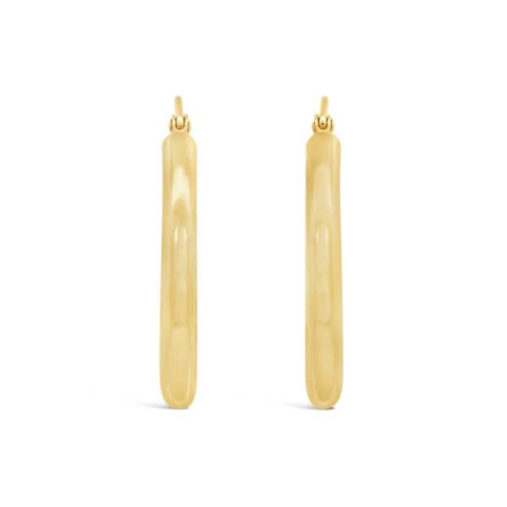 14K Yellow Gold 25mm Hoop Earrings