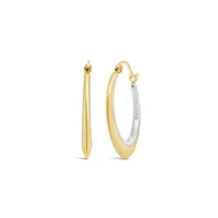 14K Yellow Gold 19mm Beaded Hoop Earrings