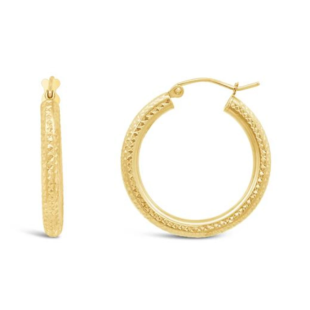 14K Yellow Gold 35mm Hoop Earrings