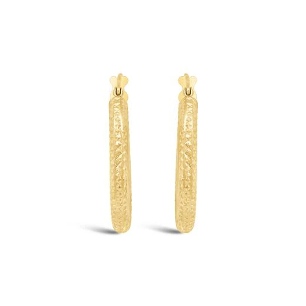 14K Yellow Gold 35mm Hoop Earrings