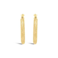 14K Yellow Gold 35mm Hoop Earrings