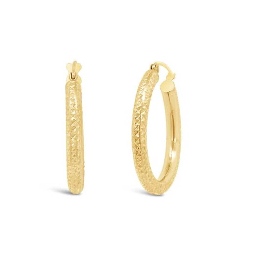 14K Yellow Gold 35mm Hoop Earrings