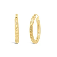 14K Yellow Gold 35mm Hoop Earrings