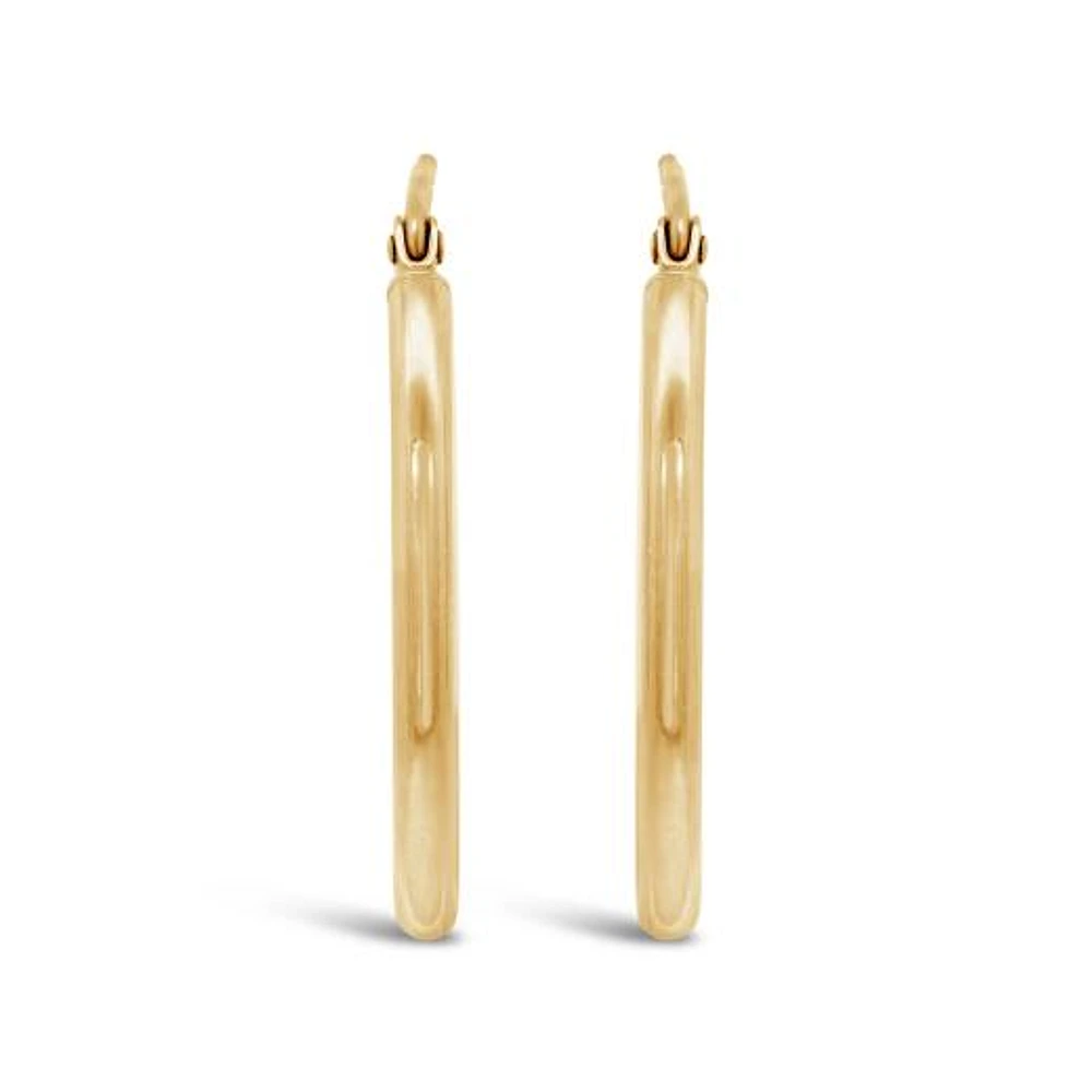 14K Gold 27mmx20mm Oval Hoop Earrings