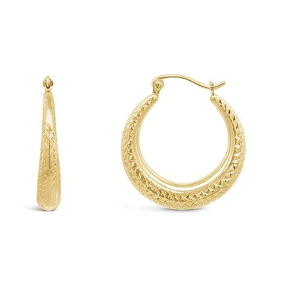 14K Yellow Gold 20mm Hoop Earrings