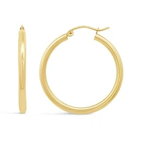 14K Yellow Gold 25mm Hoop Earrings