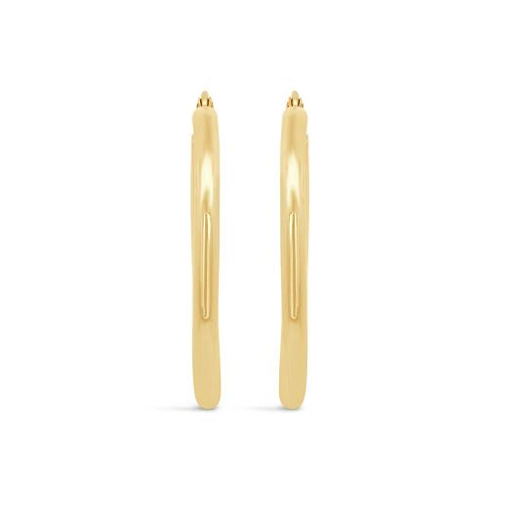 14K Yellow Gold 25mm Hoop Earrings