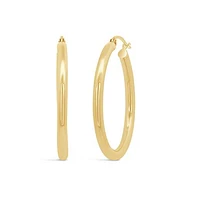 14K Yellow Gold 25mm Hoop Earrings