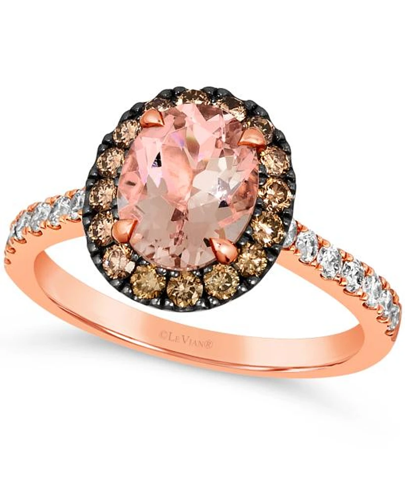 Le Vian 14K Strawberry Gold Peach Morganite & 0.71CTW Diamond Ring