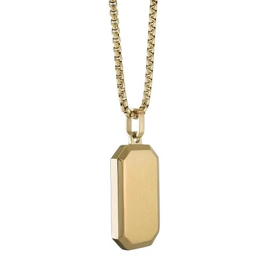 Stainless Steel Octagon Dog Tag 22" Necklace