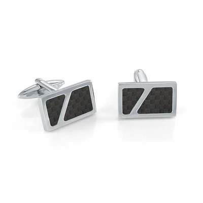 Stainless Steel Carbon Fibre Cufflinks