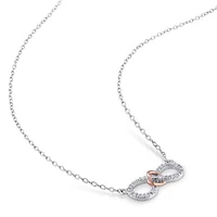 Julianna B Rose Plated Sterling Silver 0.10CTW Diamond Infinity Pendant