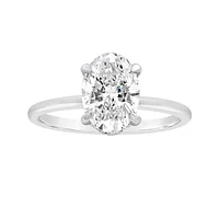 New Brilliance Lab Grown 2.08CTW Oval Diamond Solitaire Ring in 14K White Gold