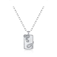 Sterling Silver Cubic Zirconia Snake 24" Pendant