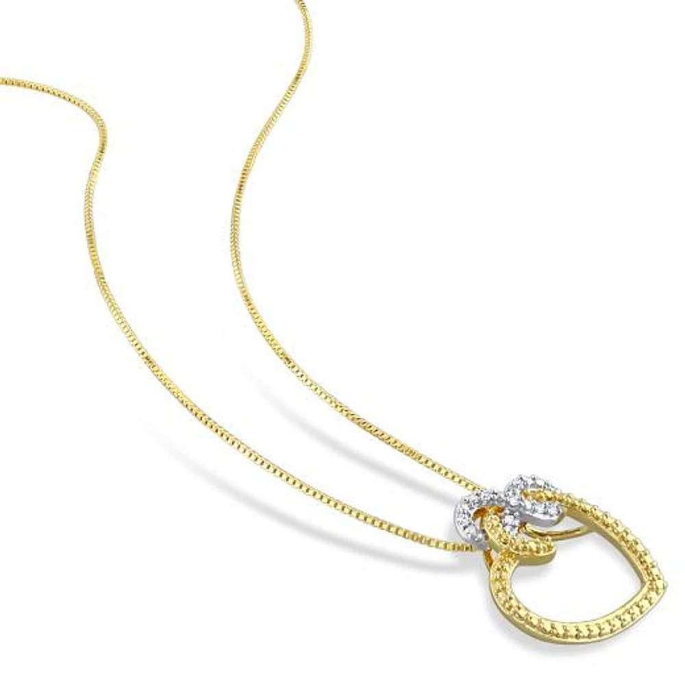 Julianna B 18K Two-Tone Gold Plated Diamond Pendant